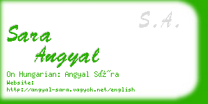 sara angyal business card